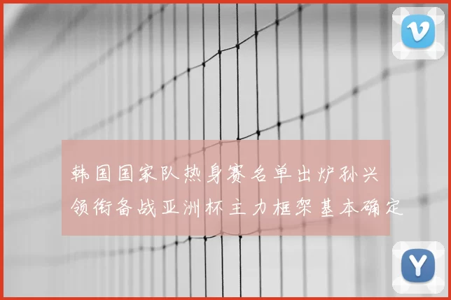 韩国国家队热身赛名单出炉孙兴慜领衔备战亚洲杯主力框架基本确定